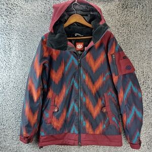 686 Jacket Womens Medium Burgundy Snowboarding Waterproof In Fi Dry Winter Coat